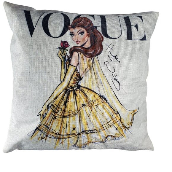 Belle Throw Pillowcase Beauty Beast Princess Sham Accent Pillow Cushion Cover - Picture 1 of 10